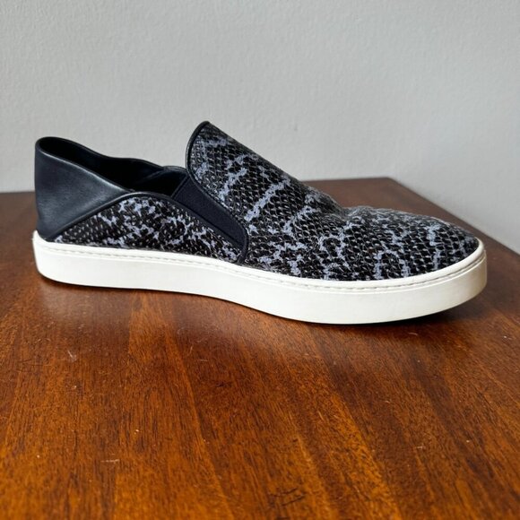 Vince Garvey Slip On Sneaker in Denim Snake Print - Picture 3 of 10